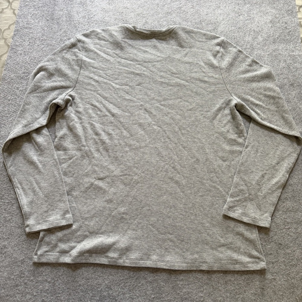 Michael Kors Men's Waffle Knit Long Sleeve Thermal Shirt Heather Gray Size M - Picture 7 of 7
